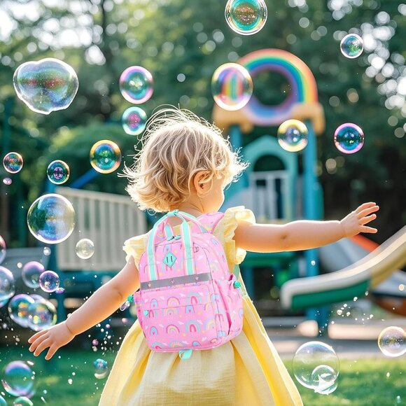 Toddler Backpack for Girls Boys Age 2-4 Preschool Mini for Travel Machine Wassh - Picture 2 of 8